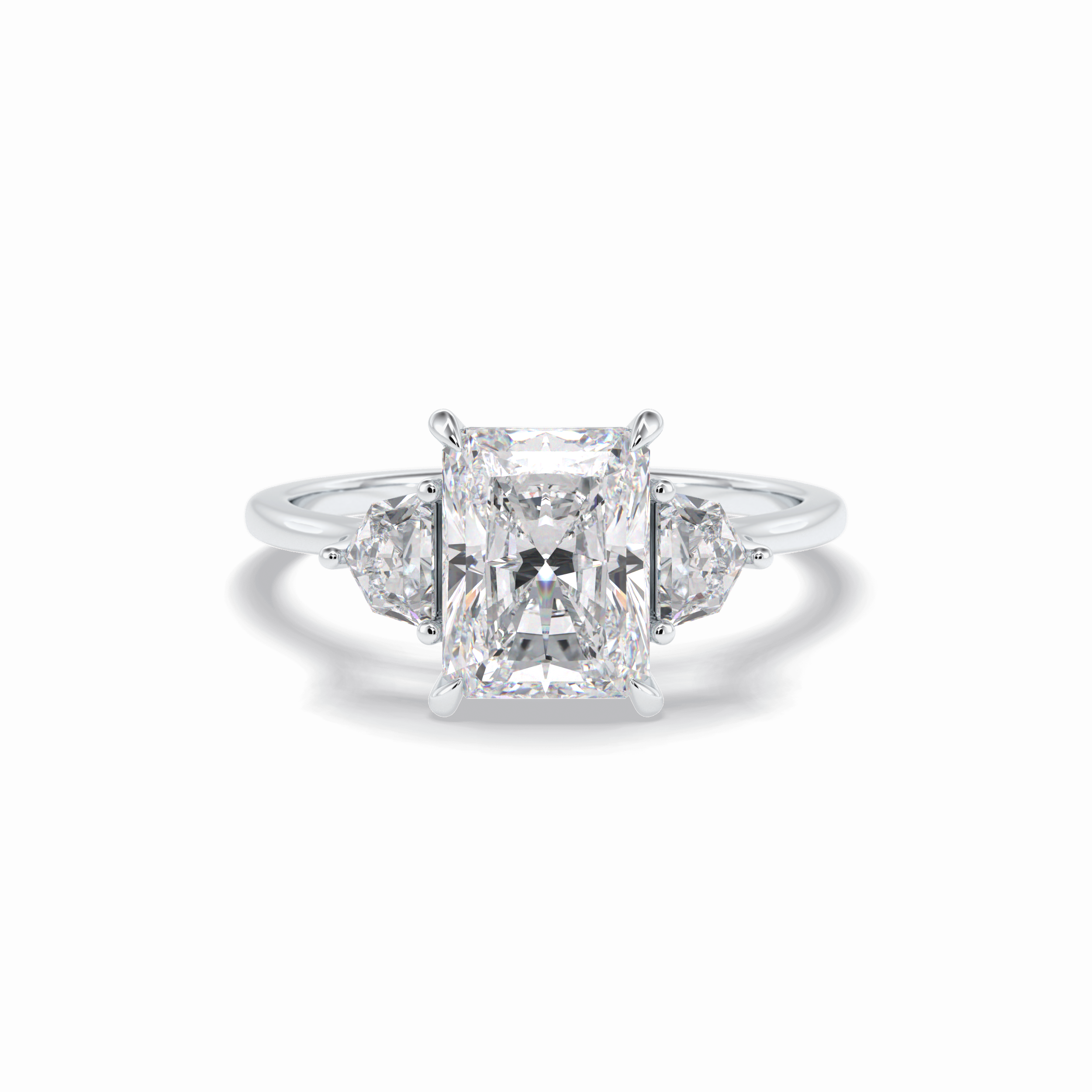Radiant Three Stone Lab Grown Diamond Engagement Ring