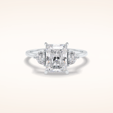2.5 CT Radiant Shaped Three Stone Moissanite Engagement Ring