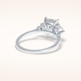 2.5 CT Radiant Shaped Three Stone Moissanite Engagement Ring