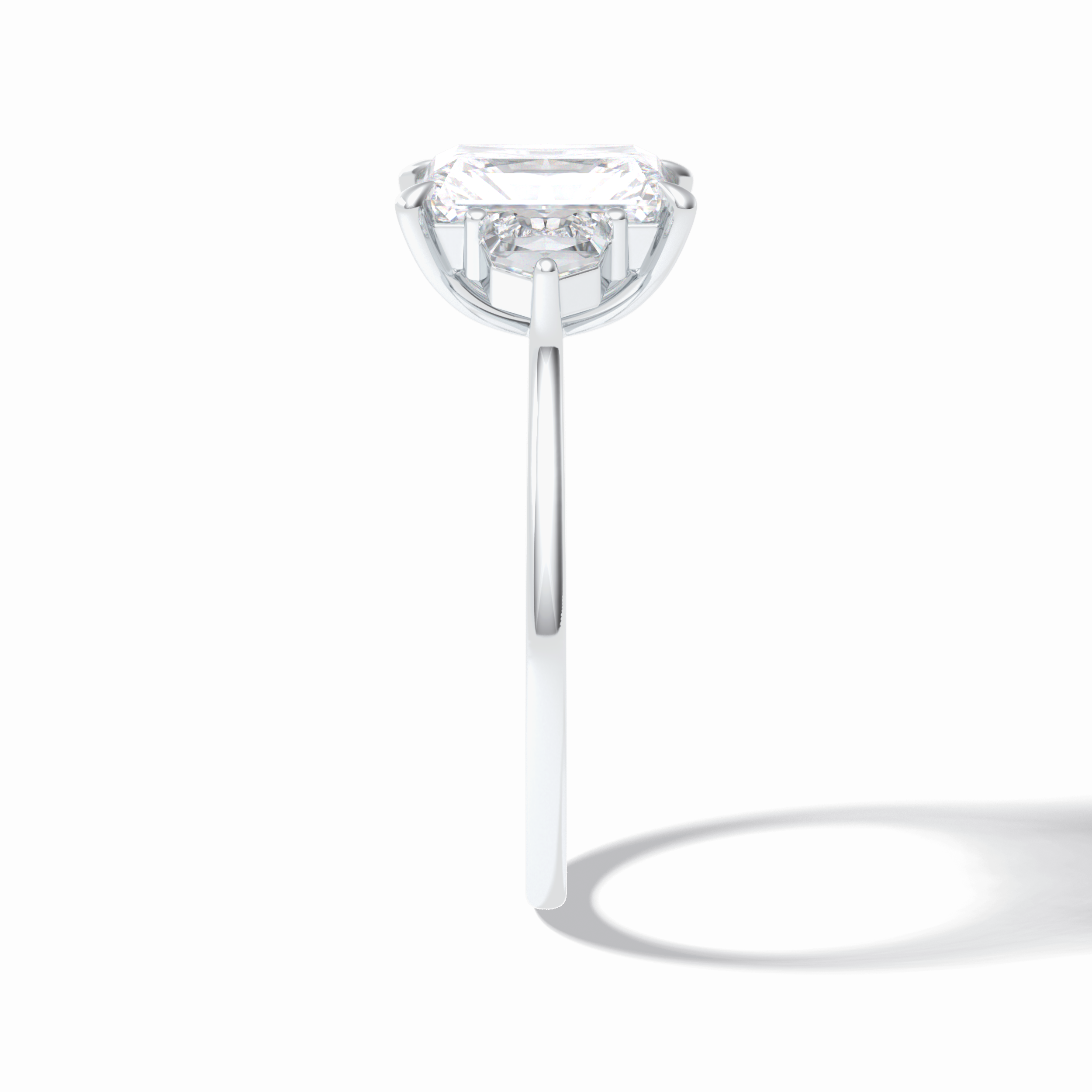Radiant Three Stone Lab Grown Diamond Engagement Ring