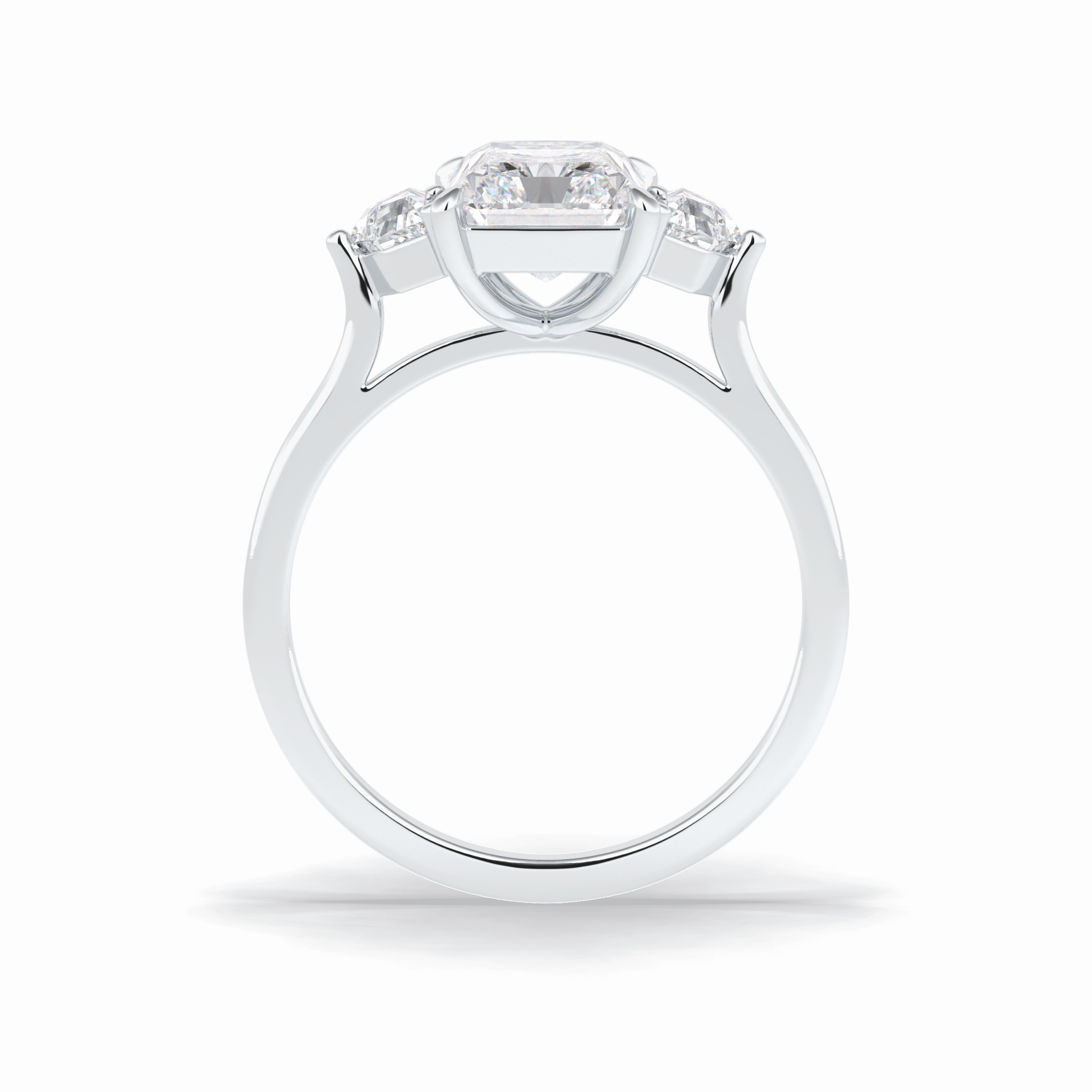 Radiant Three Stone Lab Grown Diamond Engagement Ring