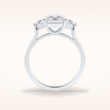 2.5 CT Radiant Shaped Three Stone Moissanite Engagement Ring
