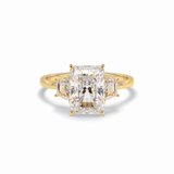 Radiant Three Stone Lab Grown Diamond Engagement Ring