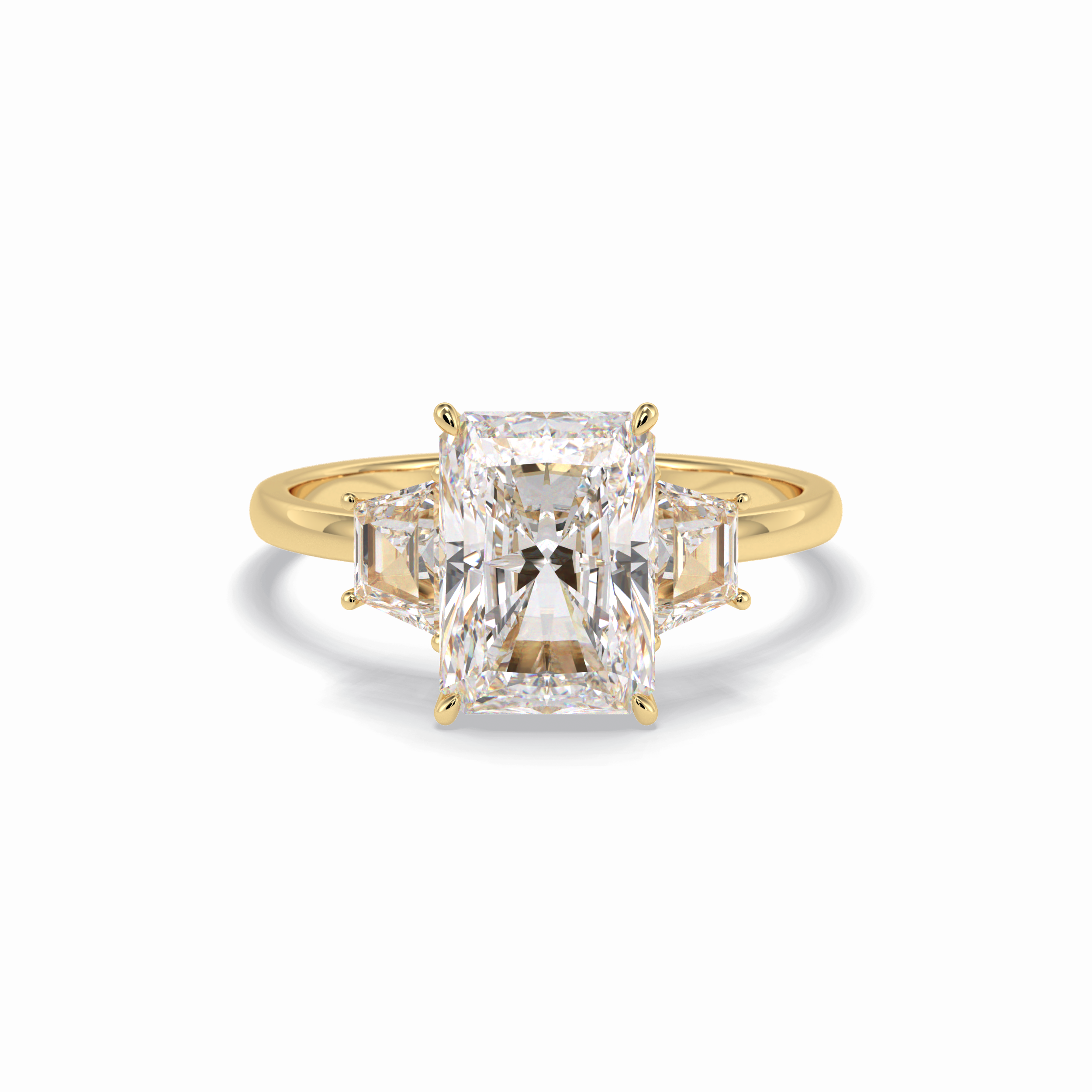 Radiant Three Stone Lab Grown Diamond Engagement Ring