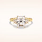 3 CT Radiant Shaped Three Stone Moissanite Engagement Ring