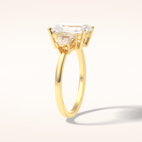 3 CT Radiant Shaped Three Stone Moissanite Engagement Ring