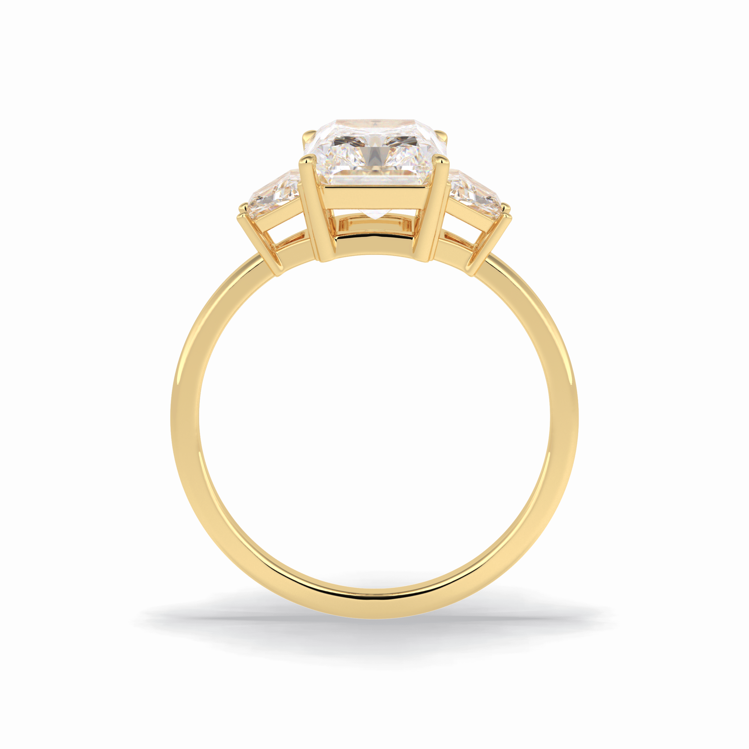 Radiant Three Stone Lab Grown Diamond Engagement Ring