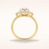 3 CT Radiant Shaped Three Stone Moissanite Engagement Ring