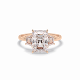 Radiant Three Stone Lab Grown Diamond Engagement Ring