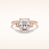 3 CT Radiant Shaped Three Stone Moissanite Engagement Ring