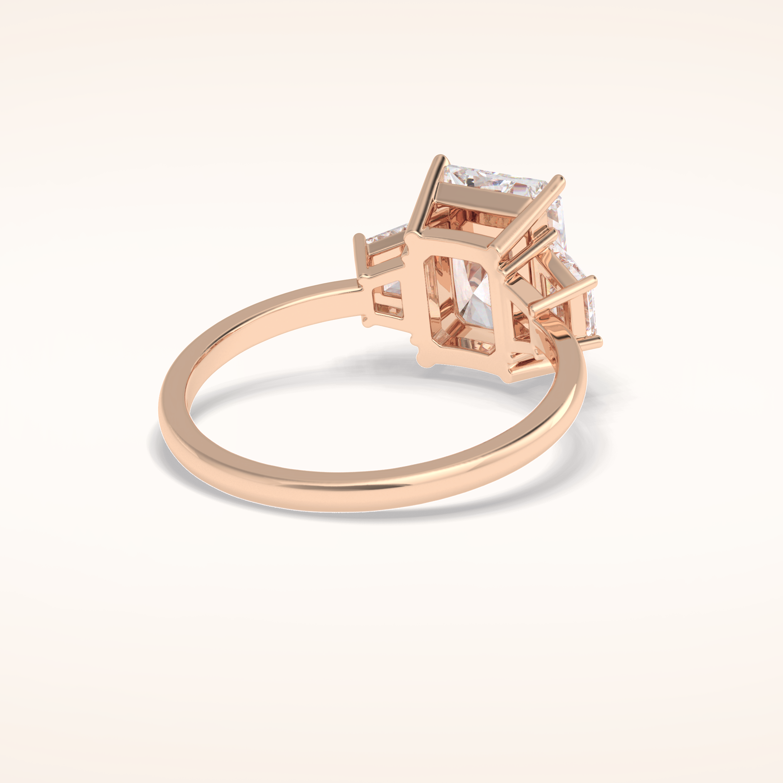 3 CT Radiant Shaped Three Stone Moissanite Engagement Ring