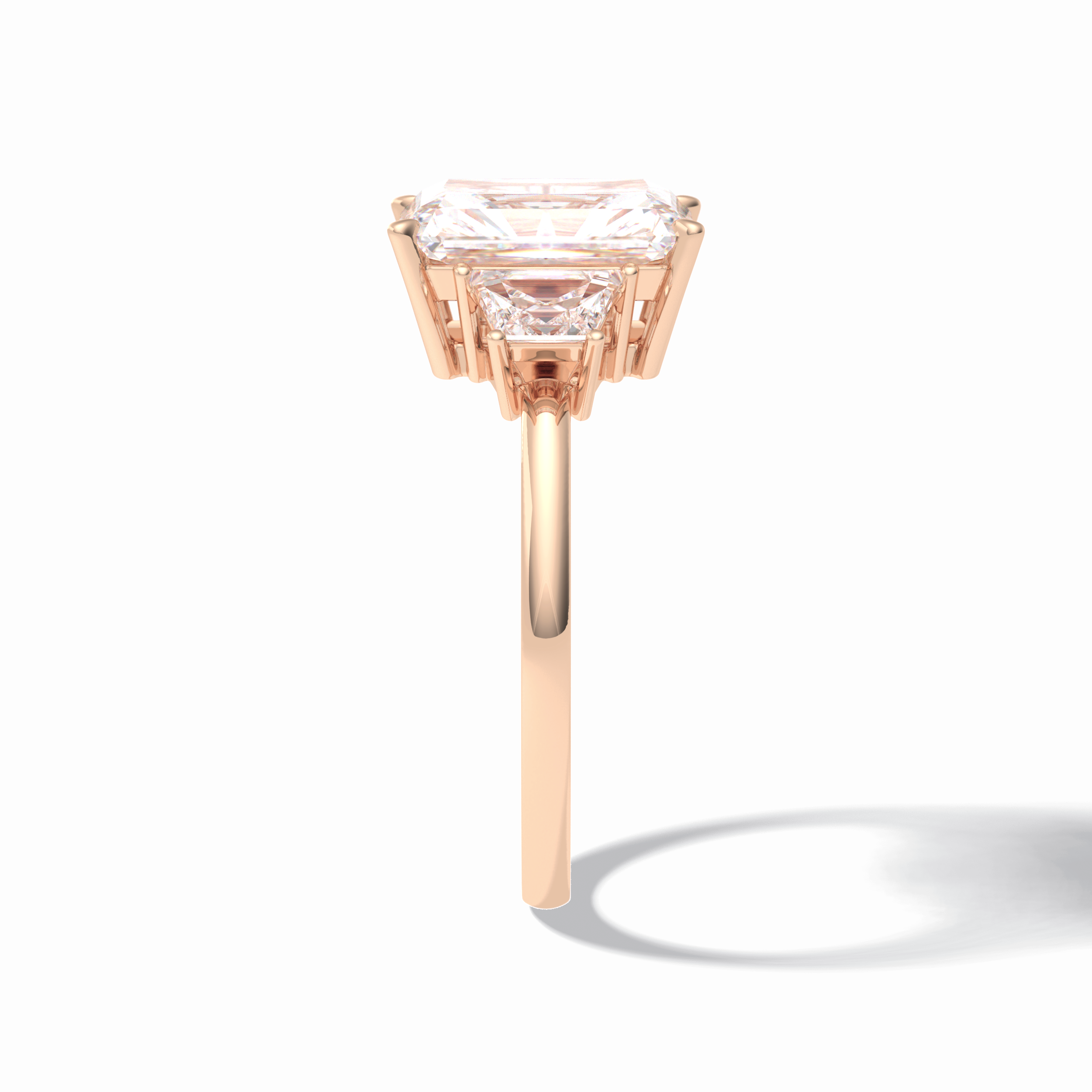 Radiant Three Stone Lab Grown Diamond Engagement Ring