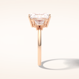 3 CT Radiant Shaped Three Stone Moissanite Engagement Ring