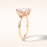 3 CT Radiant Shaped Three Stone Moissanite Engagement Ring