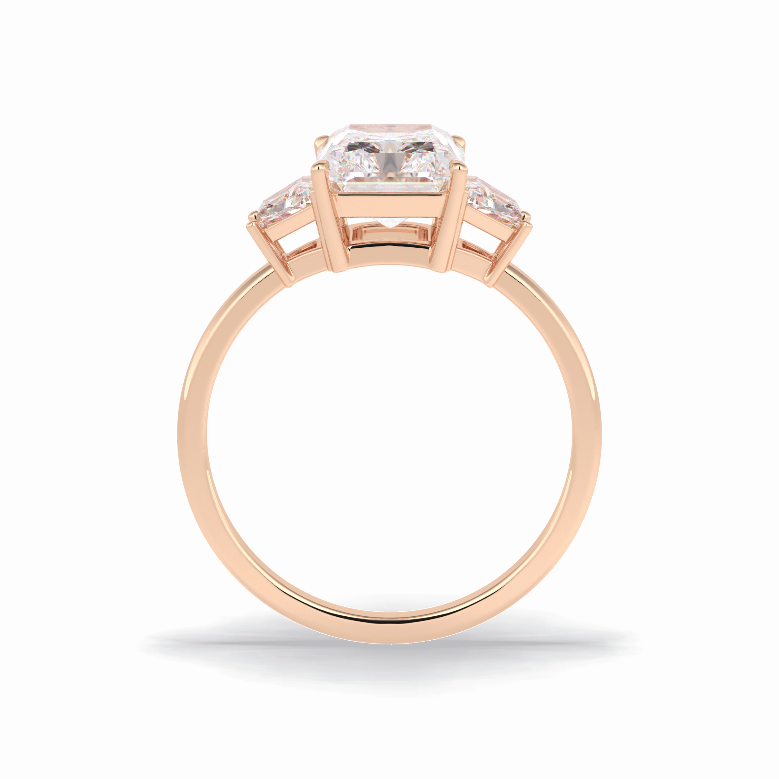 Radiant Three Stone Lab Grown Diamond Engagement Ring