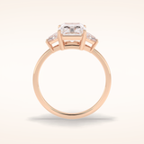 3 CT Radiant Shaped Three Stone Moissanite Engagement Ring
