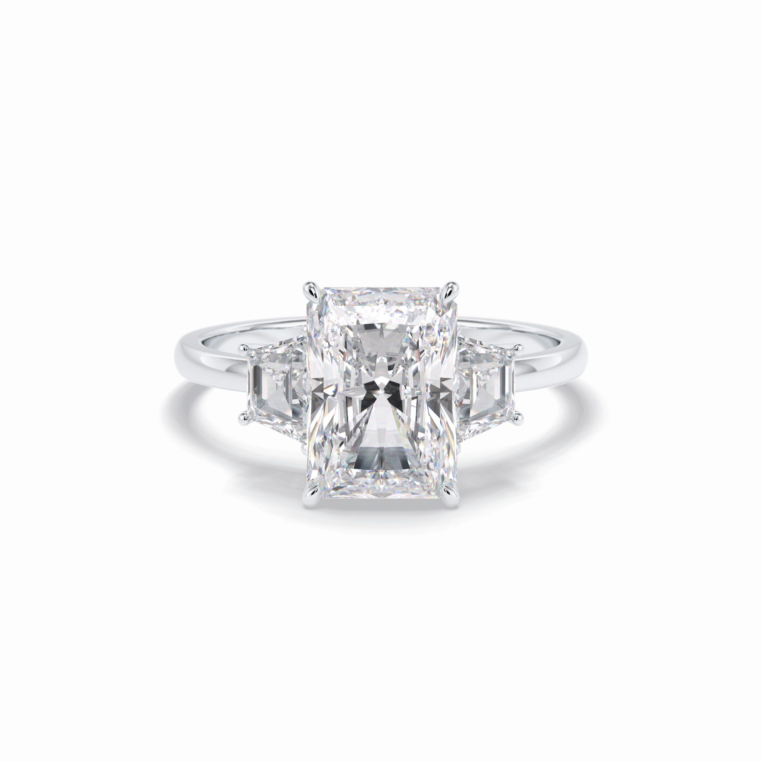 Radiant Three Stone Lab Grown Diamond Engagement Ring