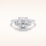 3 CT Radiant Shaped Three Stone Moissanite Engagement Ring