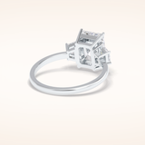 3 CT Radiant Shaped Three Stone Moissanite Engagement Ring