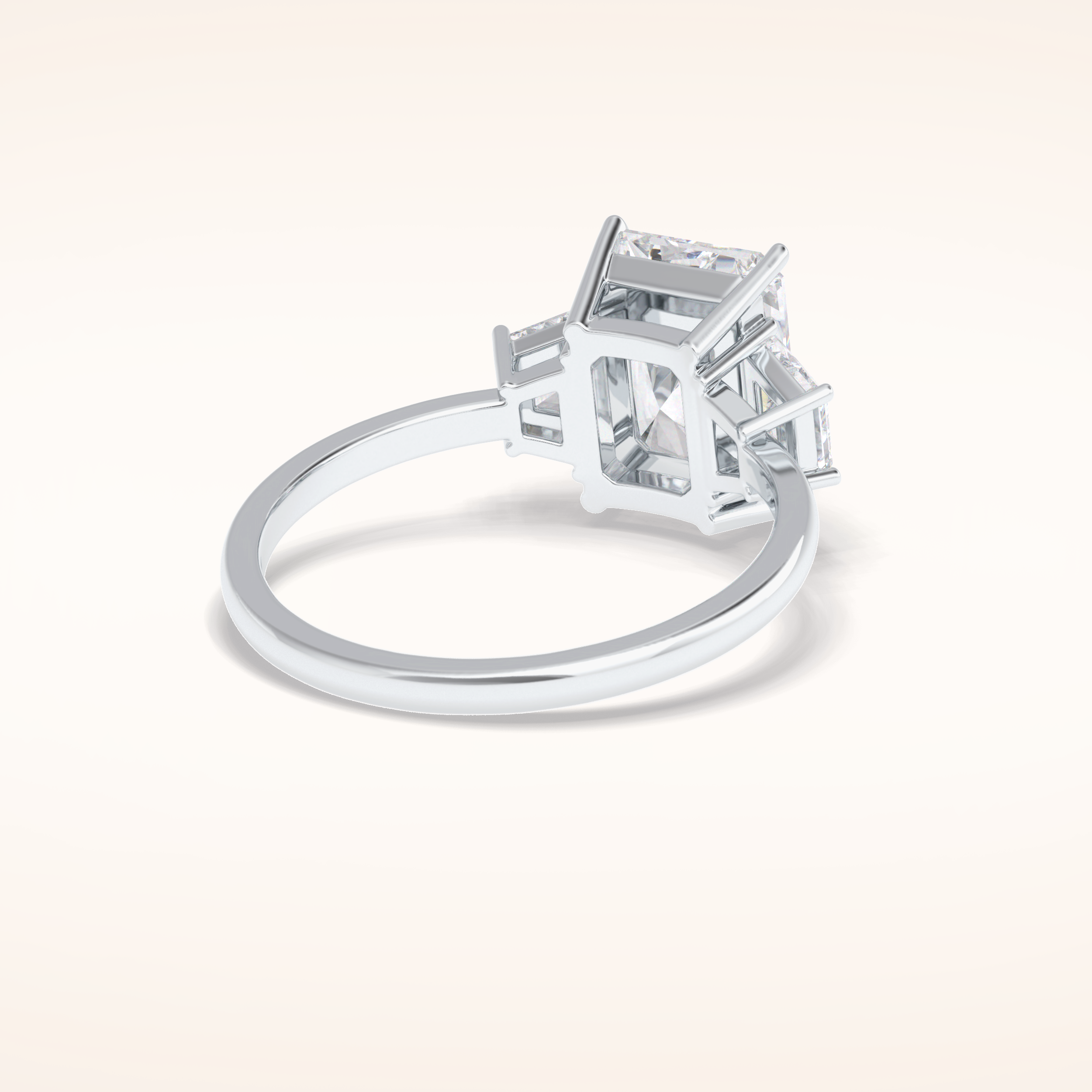 3 CT Radiant Shaped Three Stone Moissanite Engagement Ring