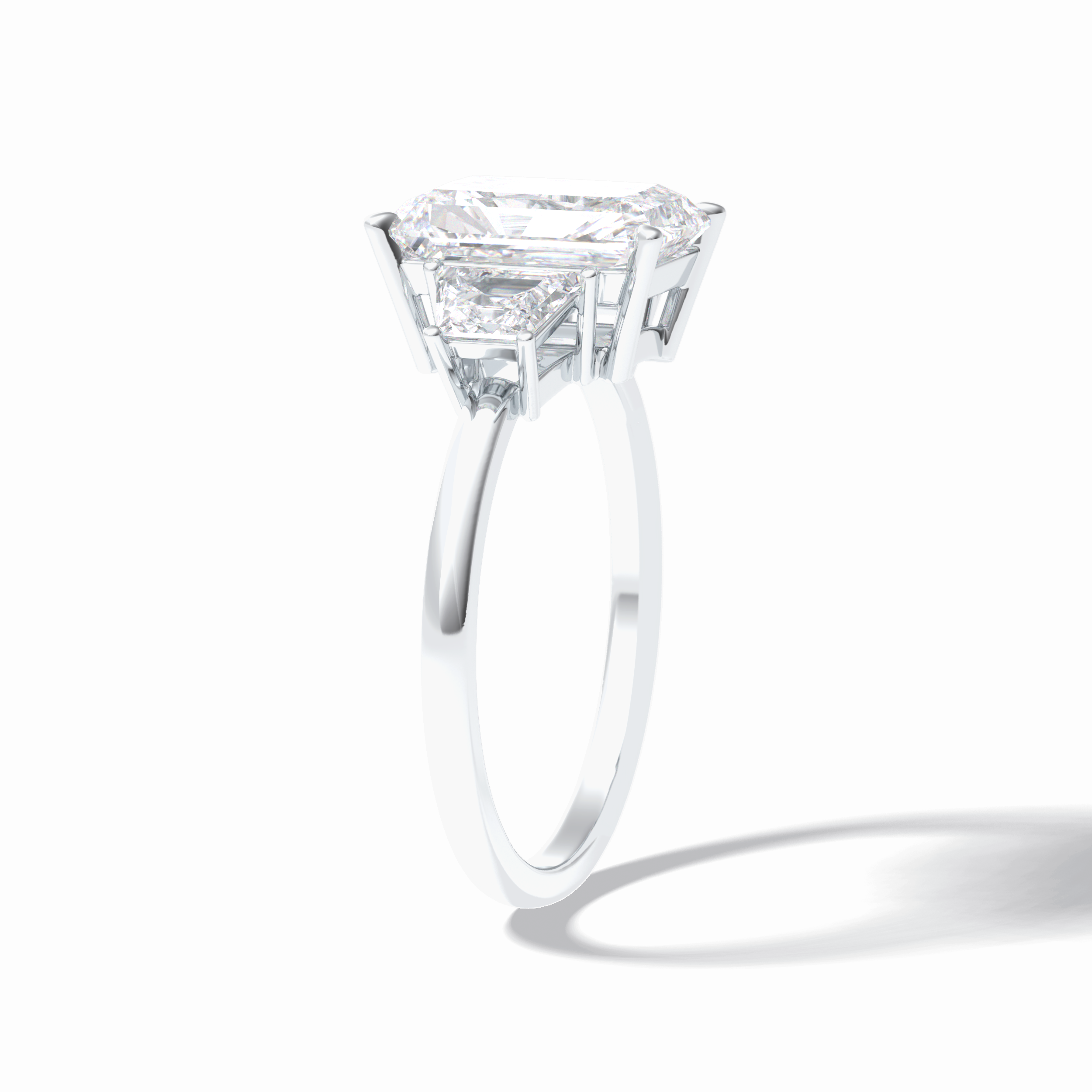 Radiant Three Stone Lab Grown Diamond Engagement Ring