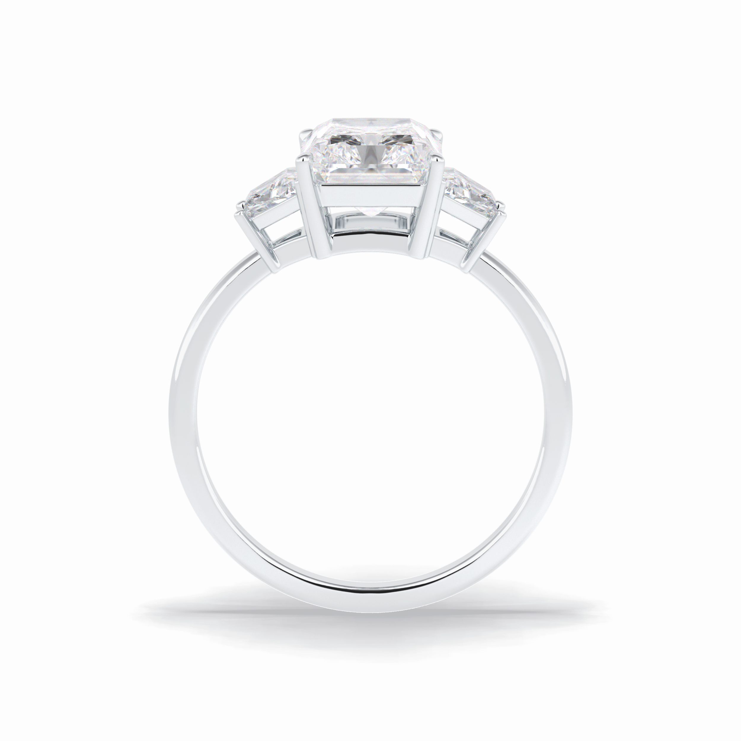 Radiant Three Stone Lab Grown Diamond Engagement Ring