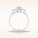 3 CT Radiant Shaped Three Stone Moissanite Engagement Ring