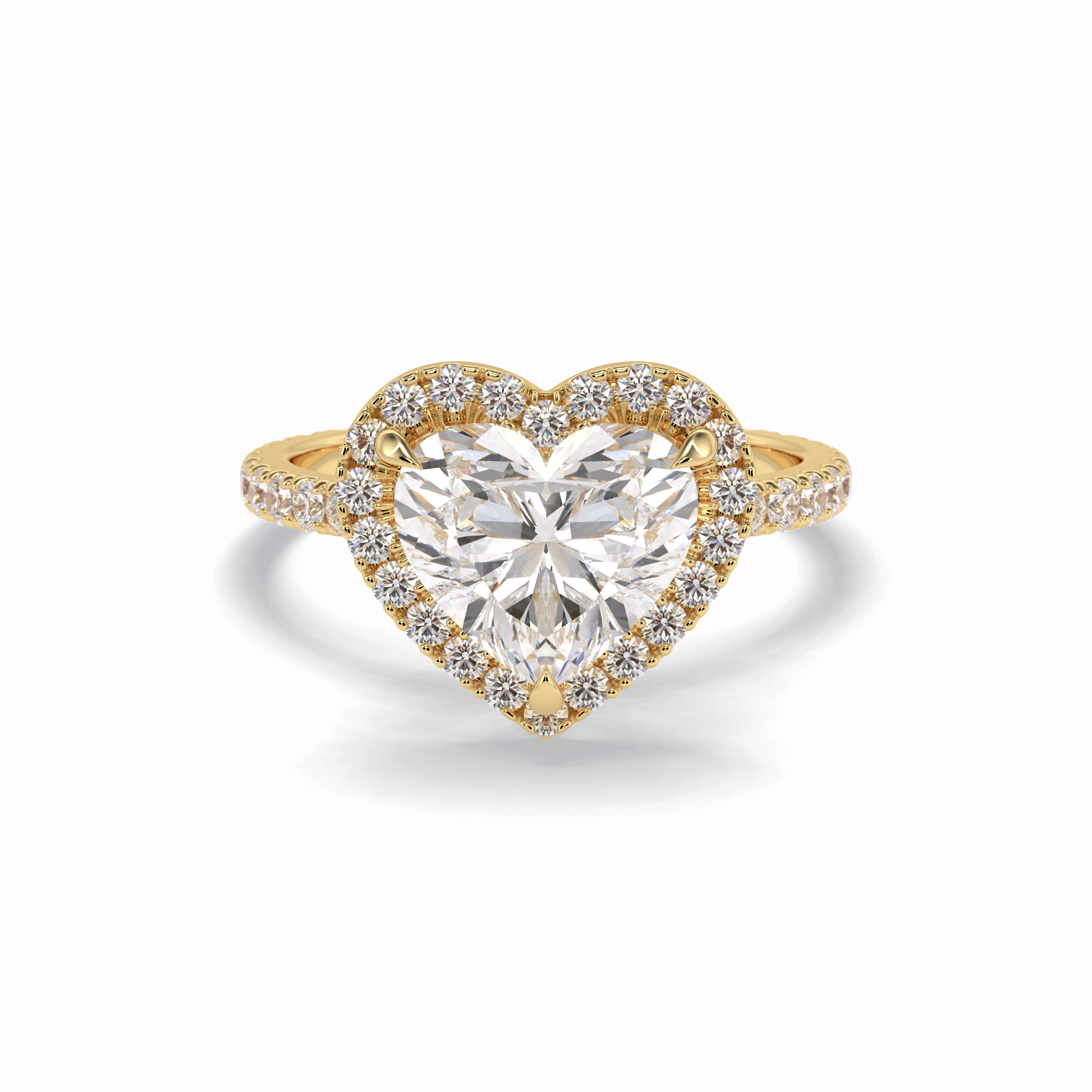 Heart Halo & Pave Lab Grown Diamond Engagement Ring