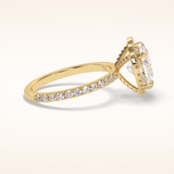 2.55 CT Heart Shaped Halo & Pave Moissanite Engagement Ring