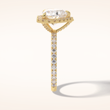 2.55 CT Heart Shaped Halo & Pave Moissanite Engagement Ring