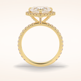 2.55 CT Heart Shaped Halo & Pave Moissanite Engagement Ring