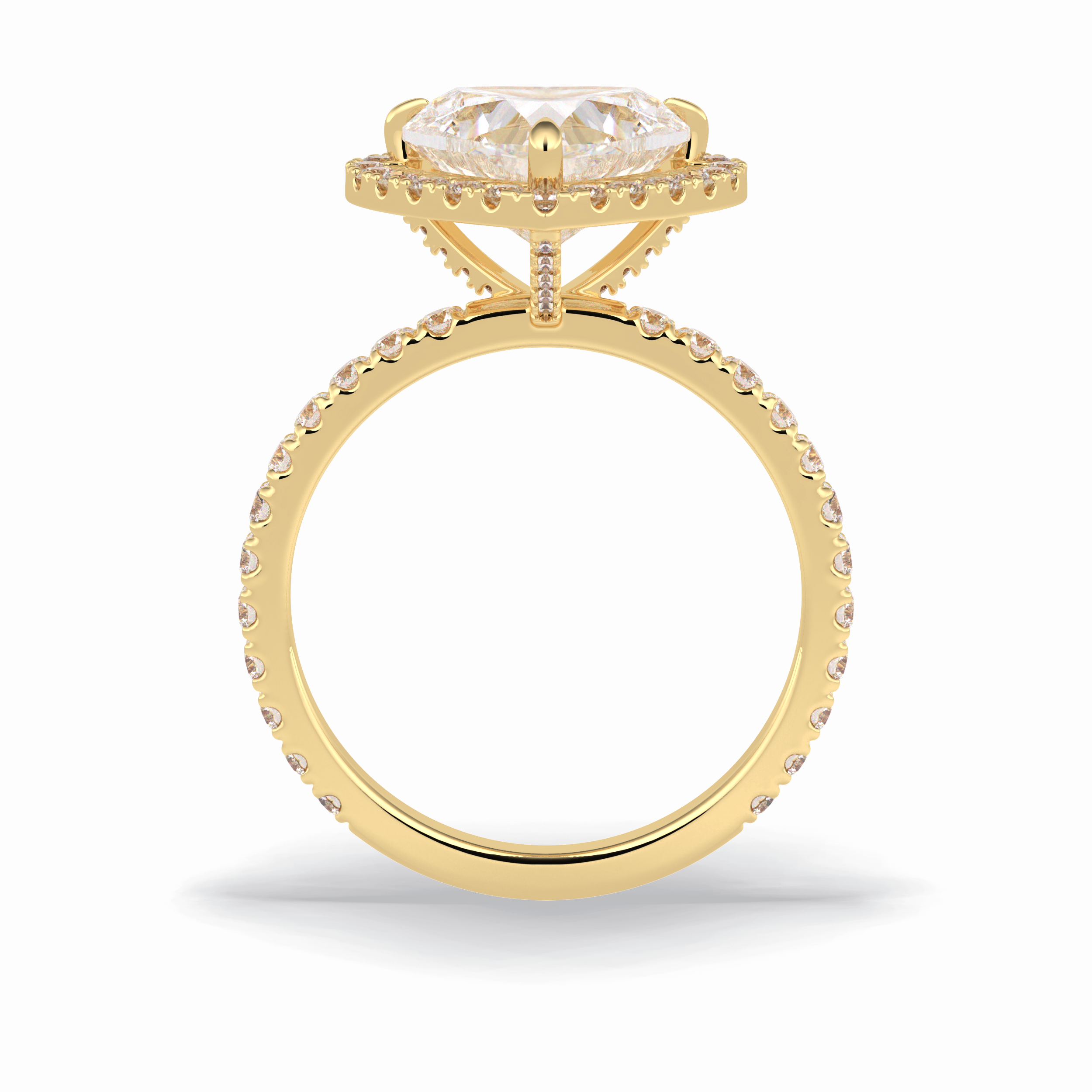 Heart Halo & Pave Lab Grown Diamond Engagement Ring