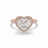Heart Halo & Pave Lab Grown Diamond Engagement Ring