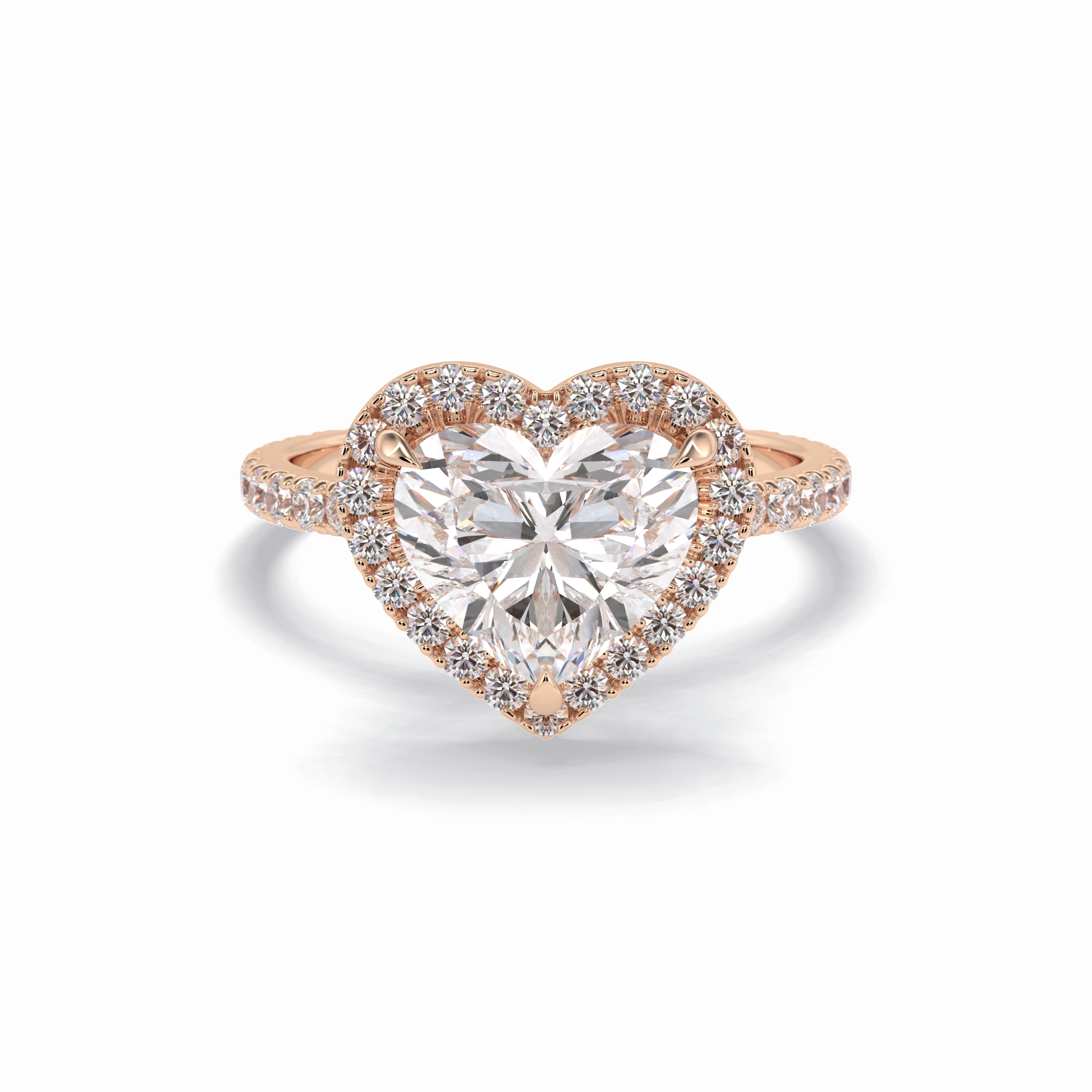 Heart Halo & Pave Lab Grown Diamond Engagement Ring
