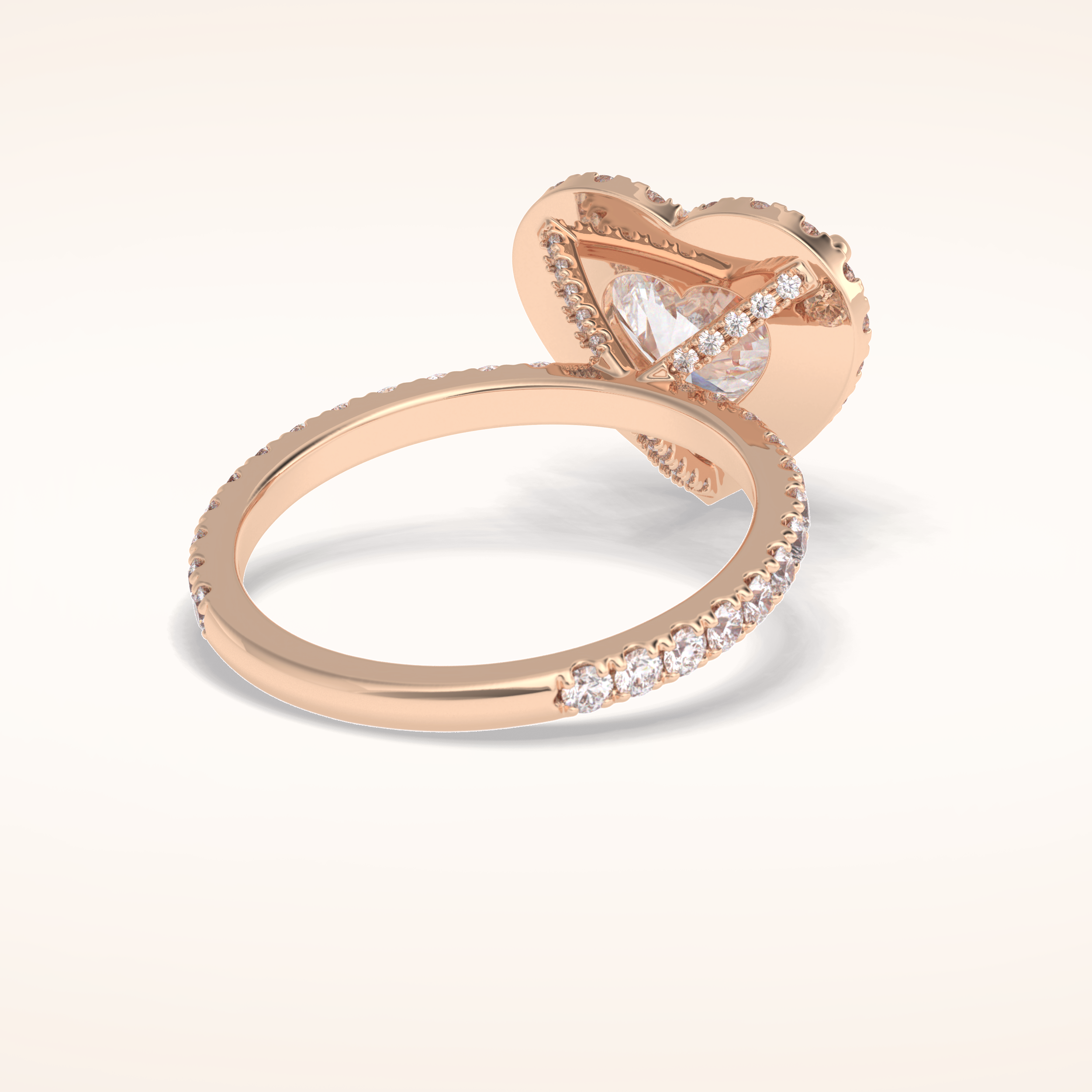 2.55 CT Heart Shaped Halo & Pave Moissanite Engagement Ring