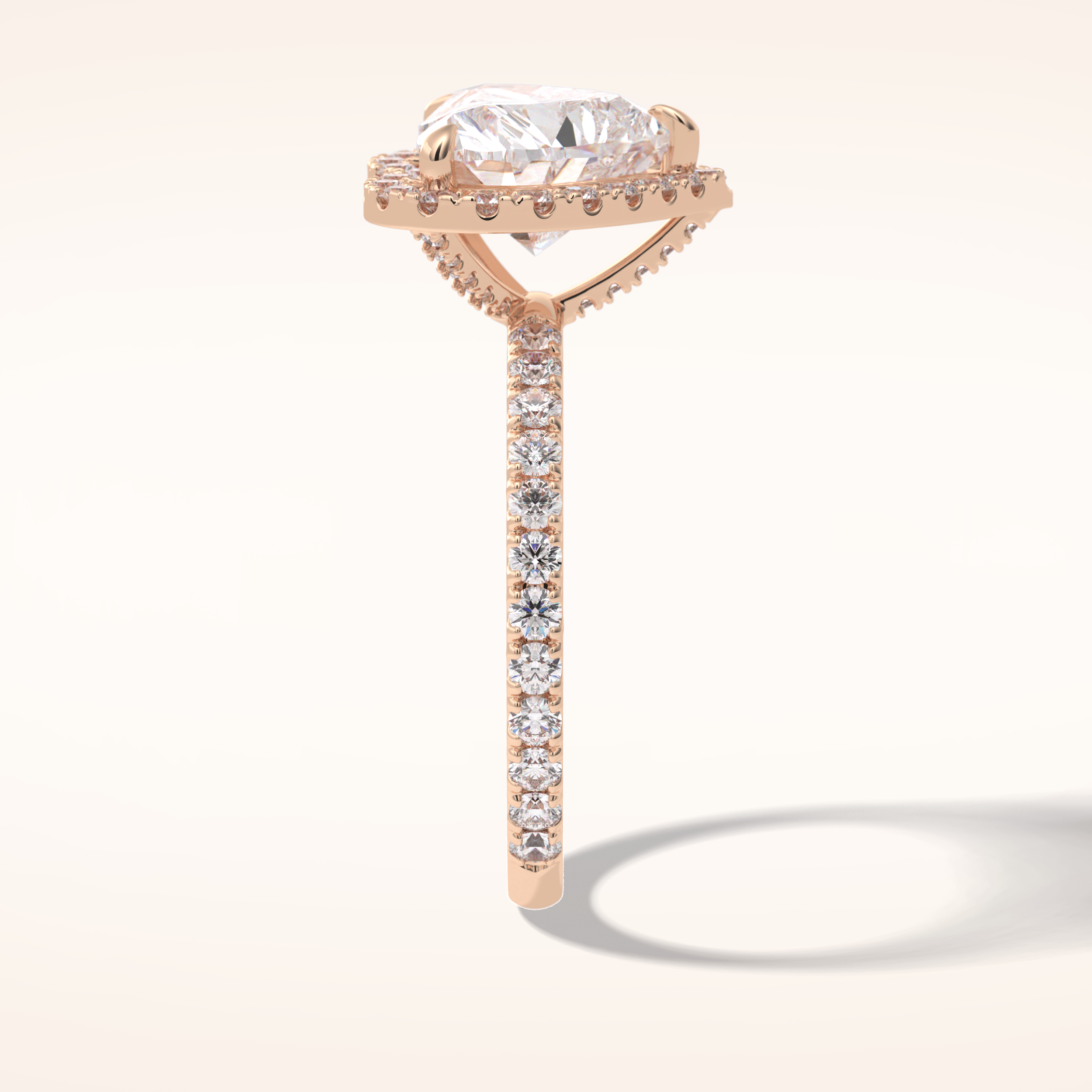 2.55 CT Heart Shaped Halo & Pave Moissanite Engagement Ring