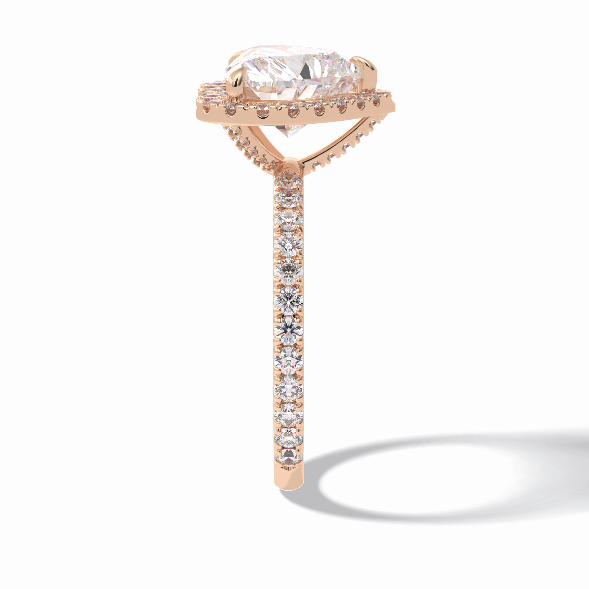 Heart Halo & Pave Lab Grown Diamond Engagement Ring