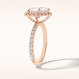 2.55 CT Heart Shaped Halo & Pave Moissanite Engagement Ring