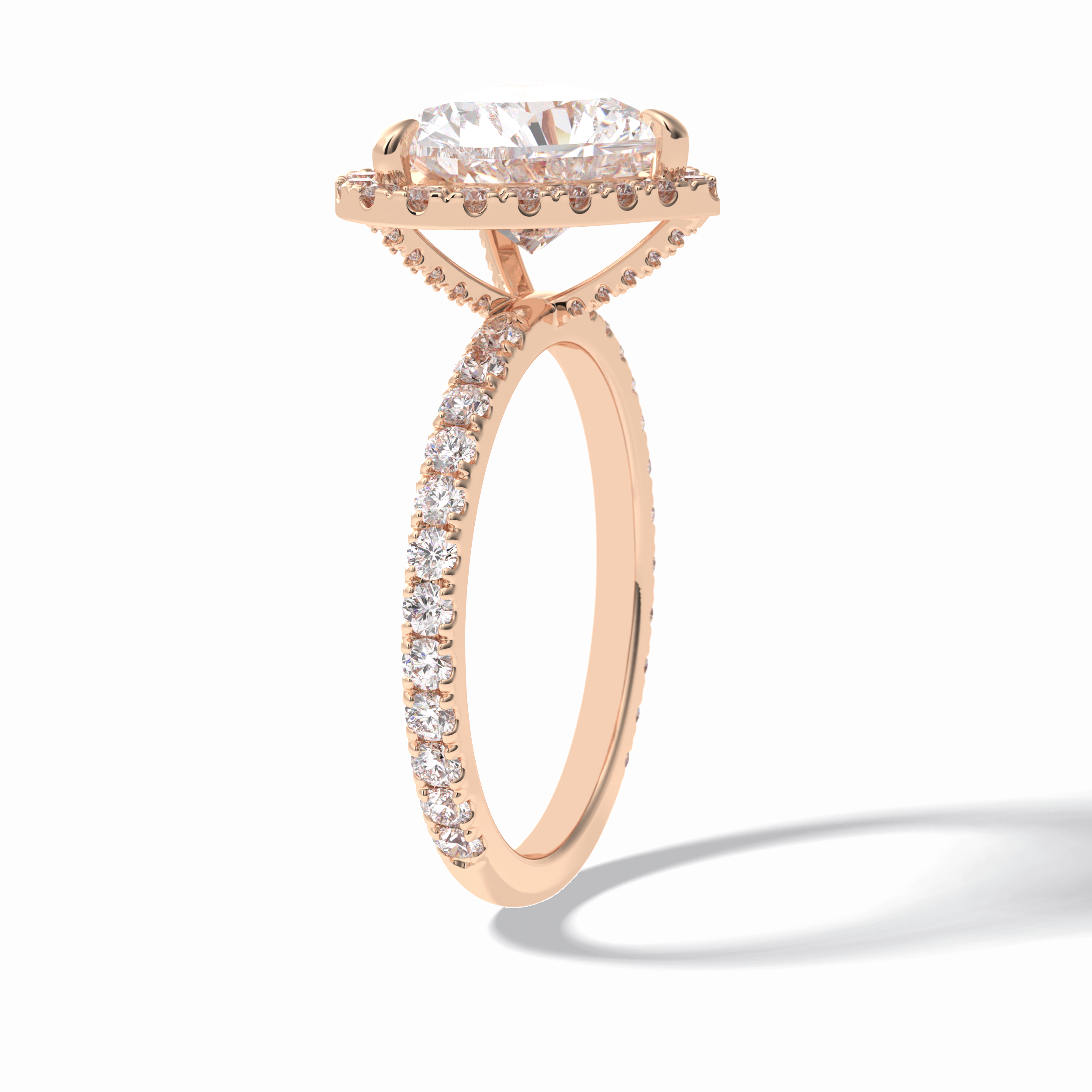 Heart Halo & Pave Lab Grown Diamond Engagement Ring