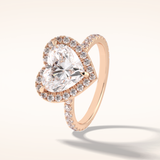 2.55 CT Heart Shaped Halo & Pave Moissanite Engagement Ring