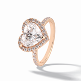 Heart Halo & Pave Lab Grown Diamond Engagement Ring