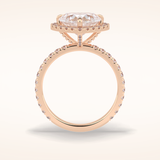 2.55 CT Heart Shaped Halo & Pave Moissanite Engagement Ring