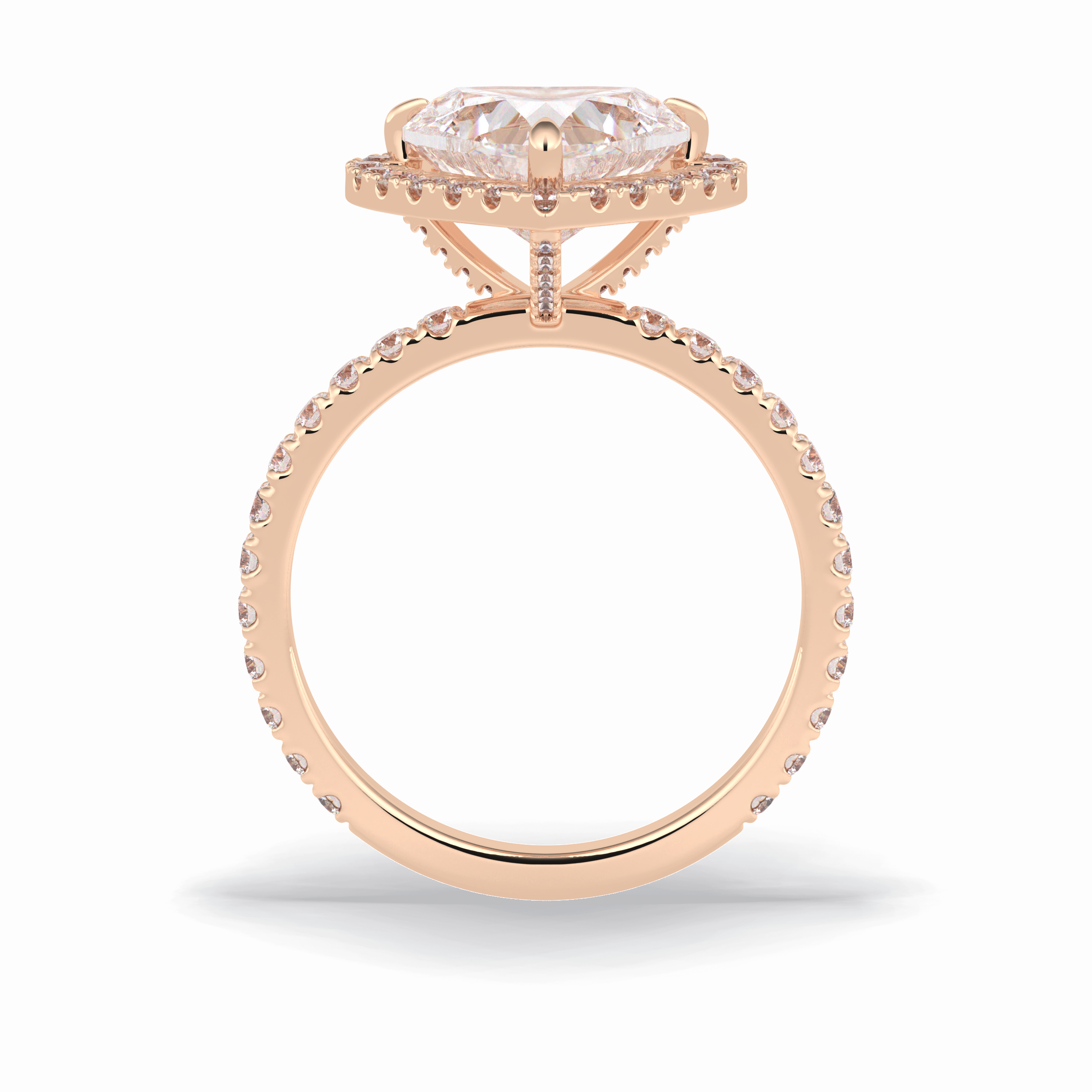 Heart Halo & Pave Lab Grown Diamond Engagement Ring