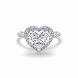 Heart Halo & Pave Lab Grown Diamond Engagement Ring