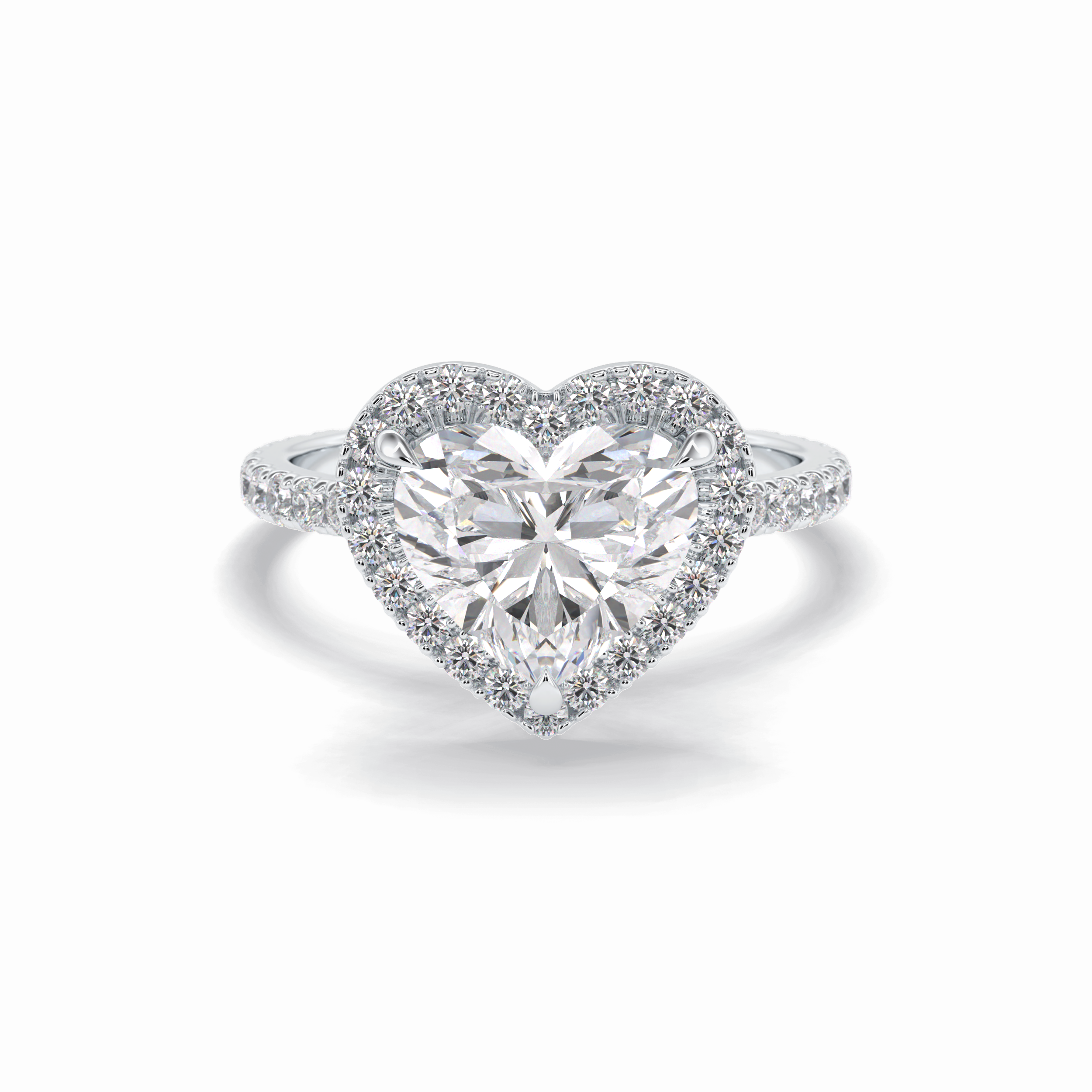 Heart Halo & Pave Lab Grown Diamond Engagement Ring
