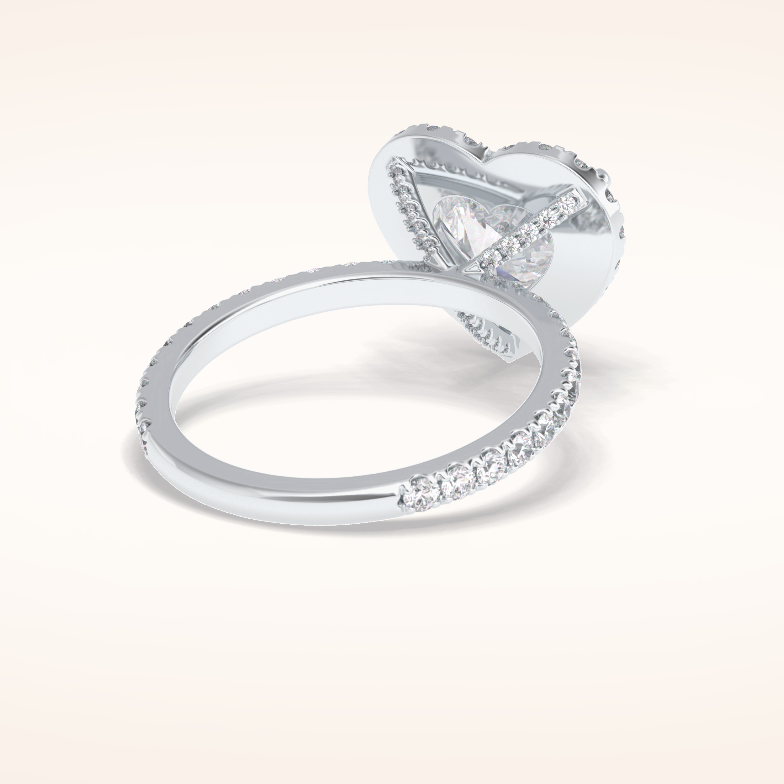 2.55 CT Heart Shaped Halo & Pave Moissanite Engagement Ring