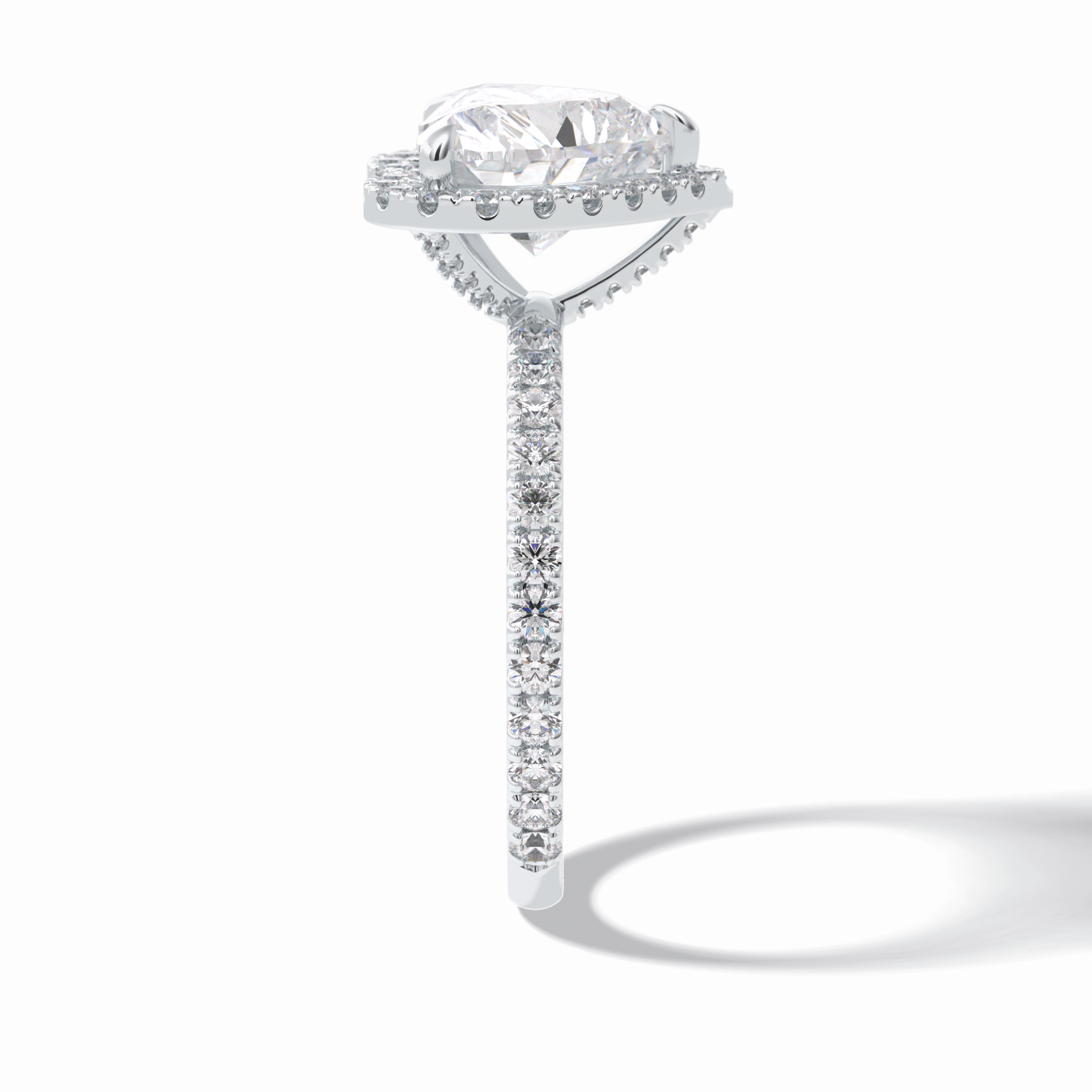Heart Halo & Pave Lab Grown Diamond Engagement Ring