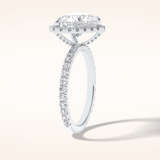 2.55 CT Heart Shaped Halo & Pave Moissanite Engagement Ring