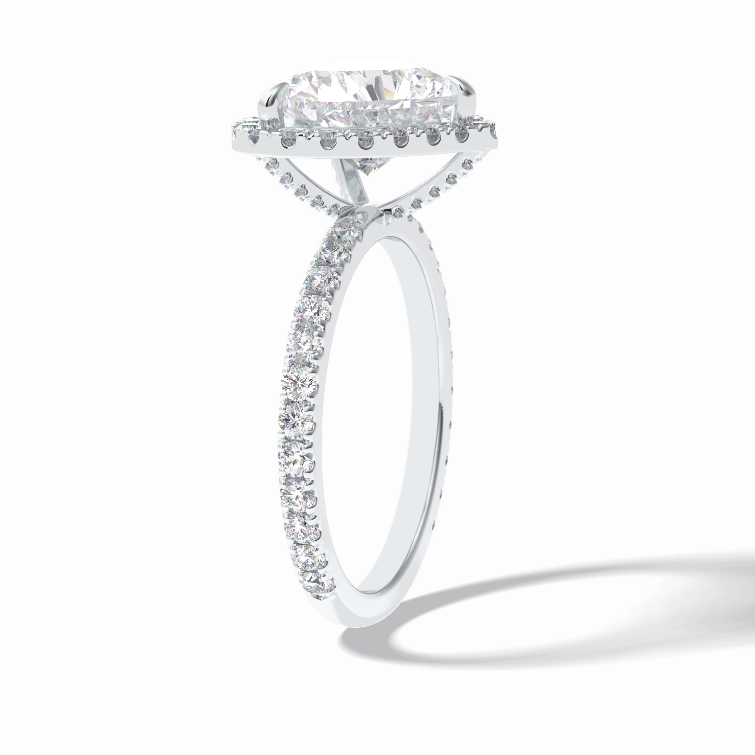 Heart Halo & Pave Lab Grown Diamond Engagement Ring