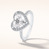 2.55 CT Heart Shaped Halo & Pave Moissanite Engagement Ring